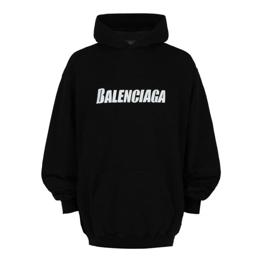 Balenciaga Destroyed Oversized Hoodie Black Mens